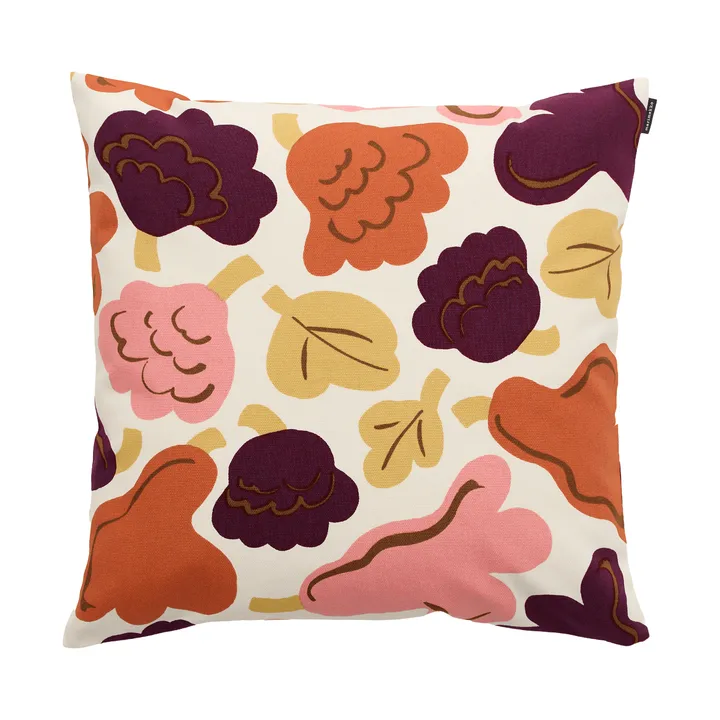 Pieni Kukasta Kukkaan Kissenbezug - Off white-plum-pink-terracotta, 50x50 cm - Marimekko