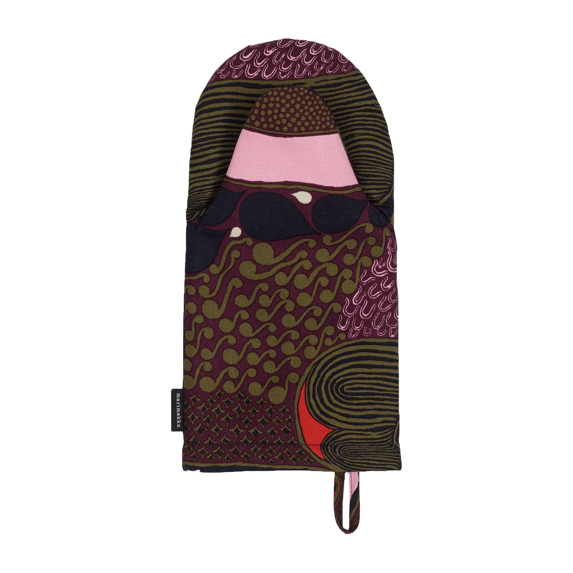 Pieni Rusakko Topfhandschuh, Rosa-Braun Marimekko