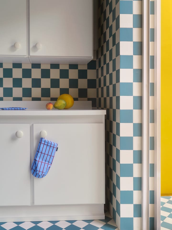 Pieni Tiiliskivi Topfhandschuh, Blau-Braun Marimekko