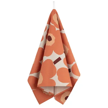 Pieni Unikko Geschirrtuch Baumwoll-Leinen 47 x 70cm - Beige-orange-braun - Marimekko