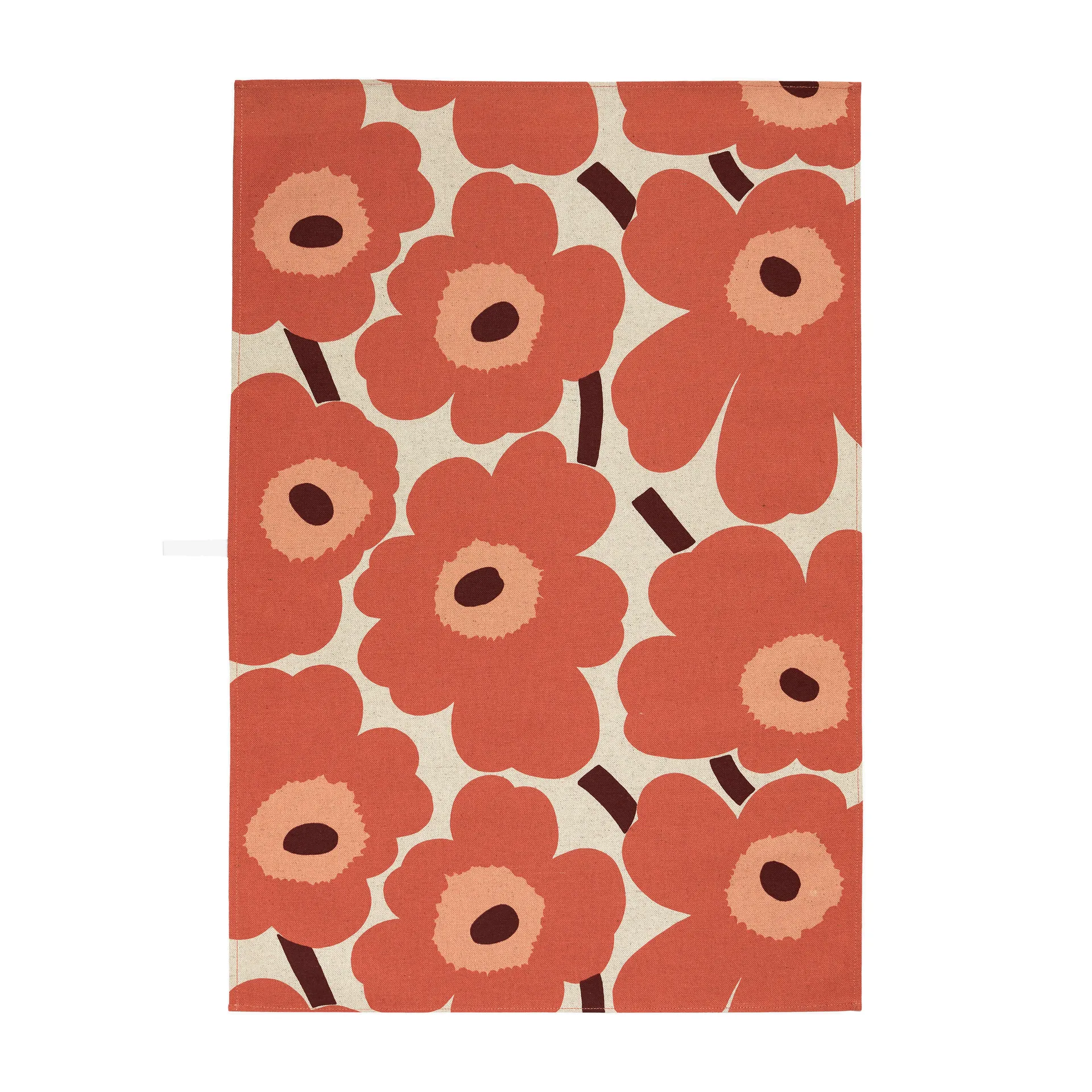 Pieni Unikko Geschirrtuch Baumwoll-Leinen 47 x 70cm, Beige-orange-braun Marimekko