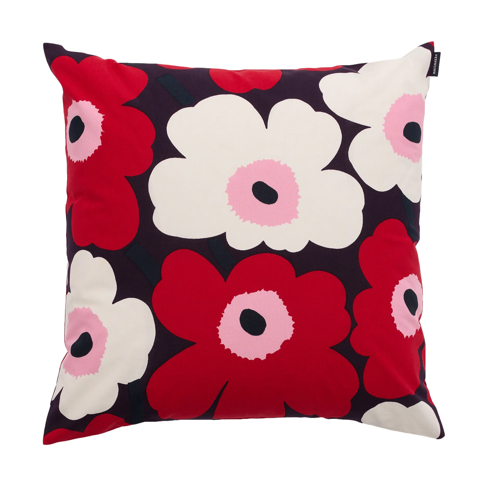 Pieni unikko Kissenbezug 50x50 cm, Plum-Cranberry-Off white-Rose Marimekko