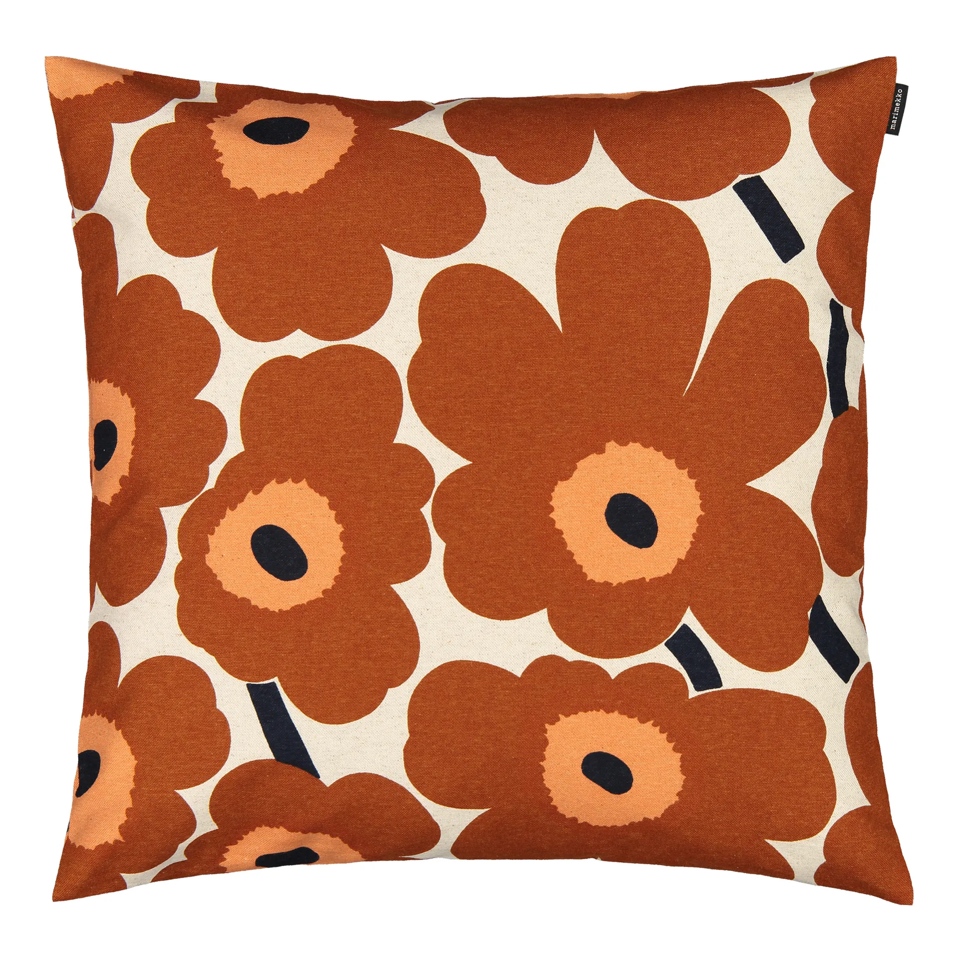 Pieni Unikko Kissenbezug Baumwoll-Leinen 50 x 50cm, Beige-braun Marimekko