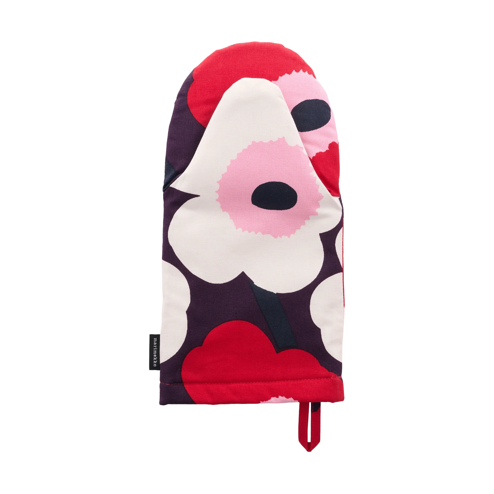 Pieni Unikko Ofenhandschuh, Plum-Cranberry-Off white-Rose Marimekko