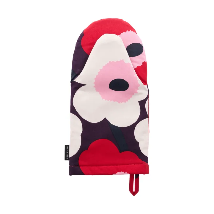 Pieni Unikko Ofenhandschuh - Plum-Cranberry-Off white-Rose - Marimekko