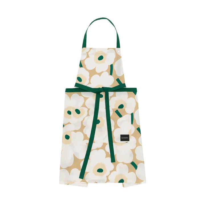 Pieni Unikko Schürze - Sand-weiß-hay-emerald - Marimekko