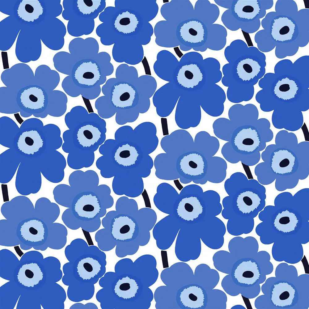 Pieni Unikko Stoff Baumwolle, Blau Marimekko