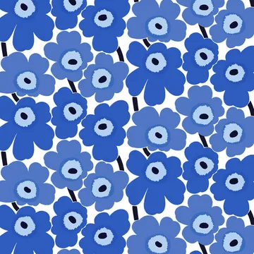 Pieni Unikko Stoff Baumwolle - Blau - Marimekko