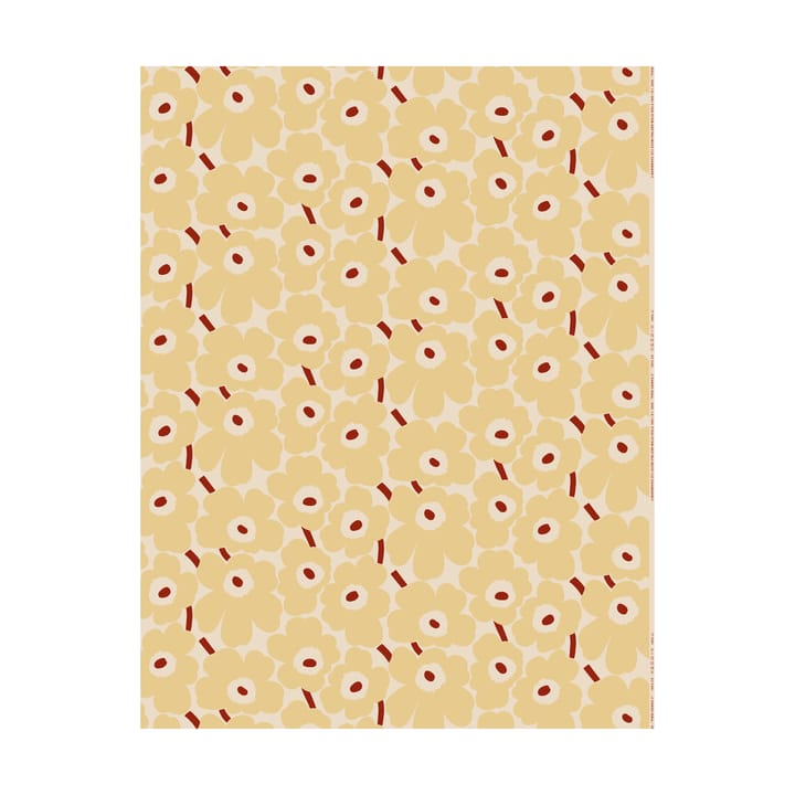 Pieni Unikko Stoff Baumwolle - Cotton-butter yellow-d.red - Marimekko