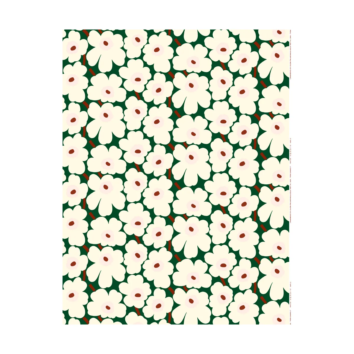 Marimekko Pieni Unikko Stoff Baumwolle Grün