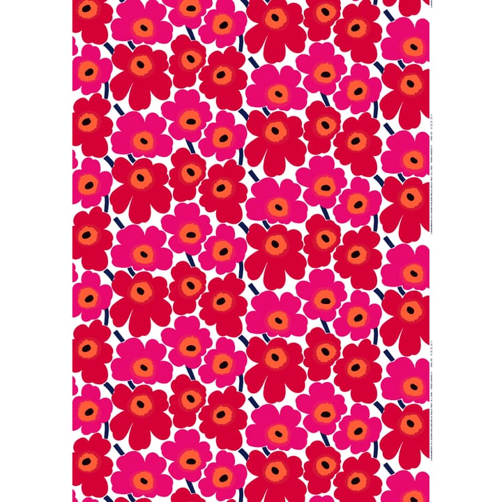 Pieni Unikko Stoff Baumwolle, Rot Marimekko