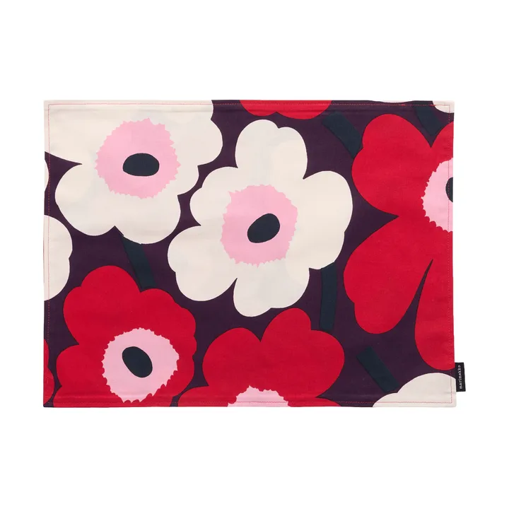 Pieni unikko Tischset Acryl - Plum-Cranberry-Off white-Rose - Marimekko