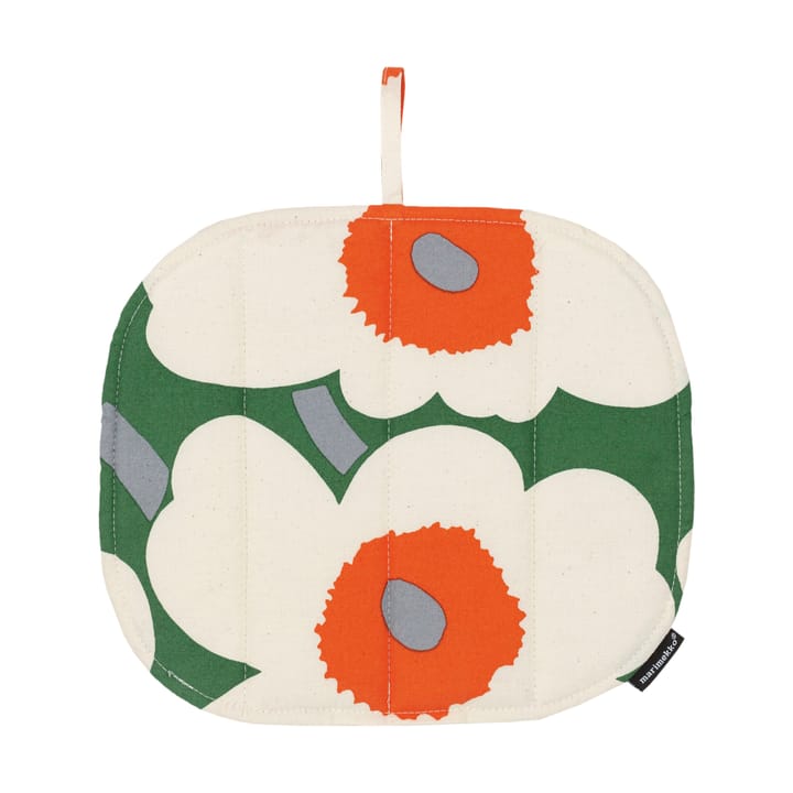 Pieni Unikko Topflappen 21,5x21,5 cm - Green-Cotton-Orange - Marimekko