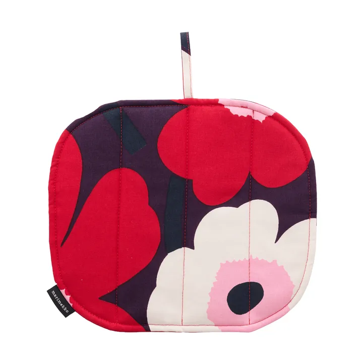 Pieni Unikko Topflappen 22x25 cm - Plum-Cranberry-Off white-Rose - Marimekko