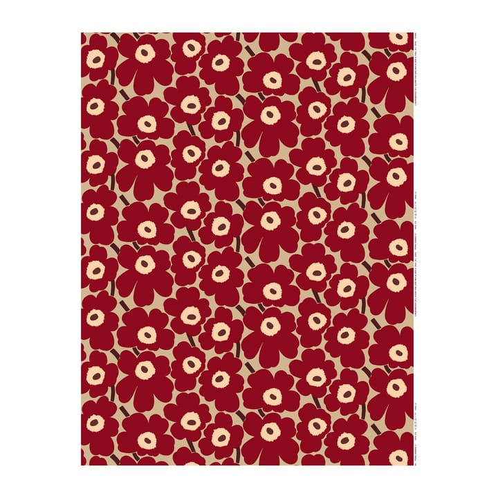 Pieni Unikko Wachstuch - Dunkelrot-Beige-Braun - Marimekko