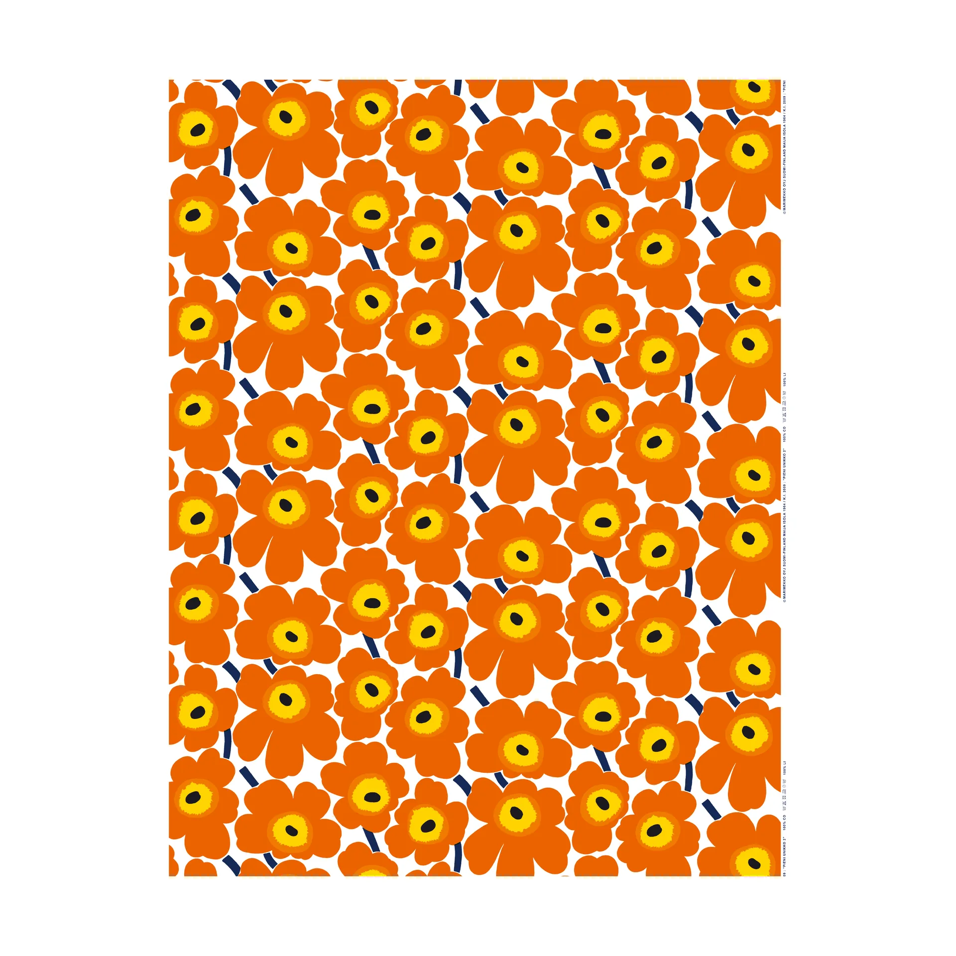 Pieni Unikko Wachstuch, Orange Marimekko