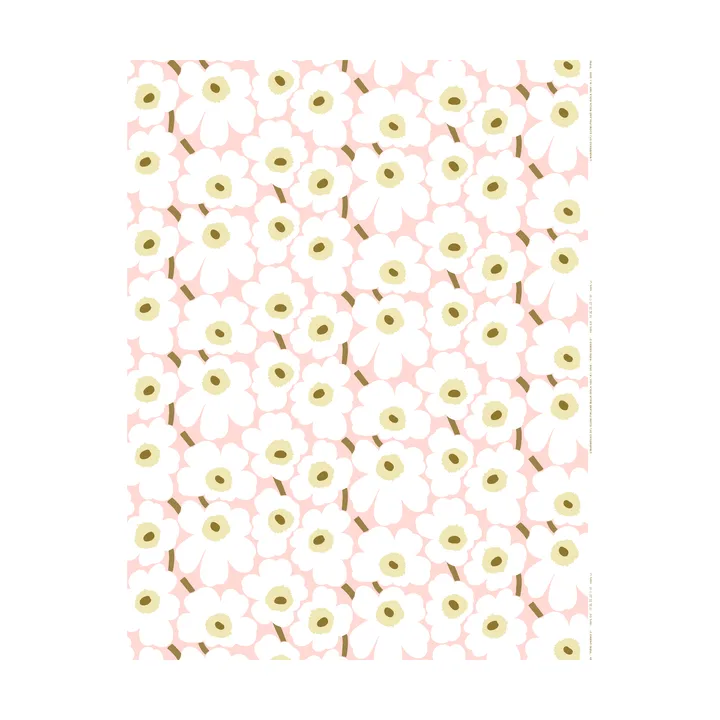 Pieni Unikko Wachstuch - Pink-natural white-sand - Marimekko