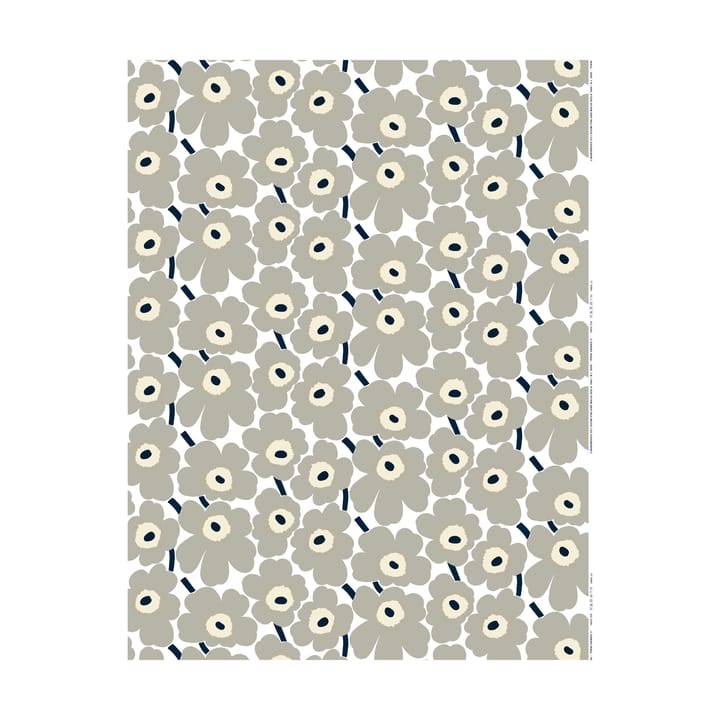 Pieni Unikko Wachstuch, White-grey-sand-dark blue Marimekko