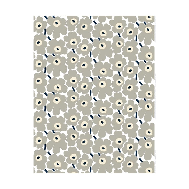 Pieni Unikko Wachstuch - White-grey-sand-dark blue - Marimekko