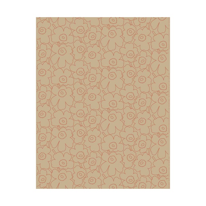 Piirto Unikko Stoff Baumwolle-Leinen - Linen-l. terracotta - Marimekko