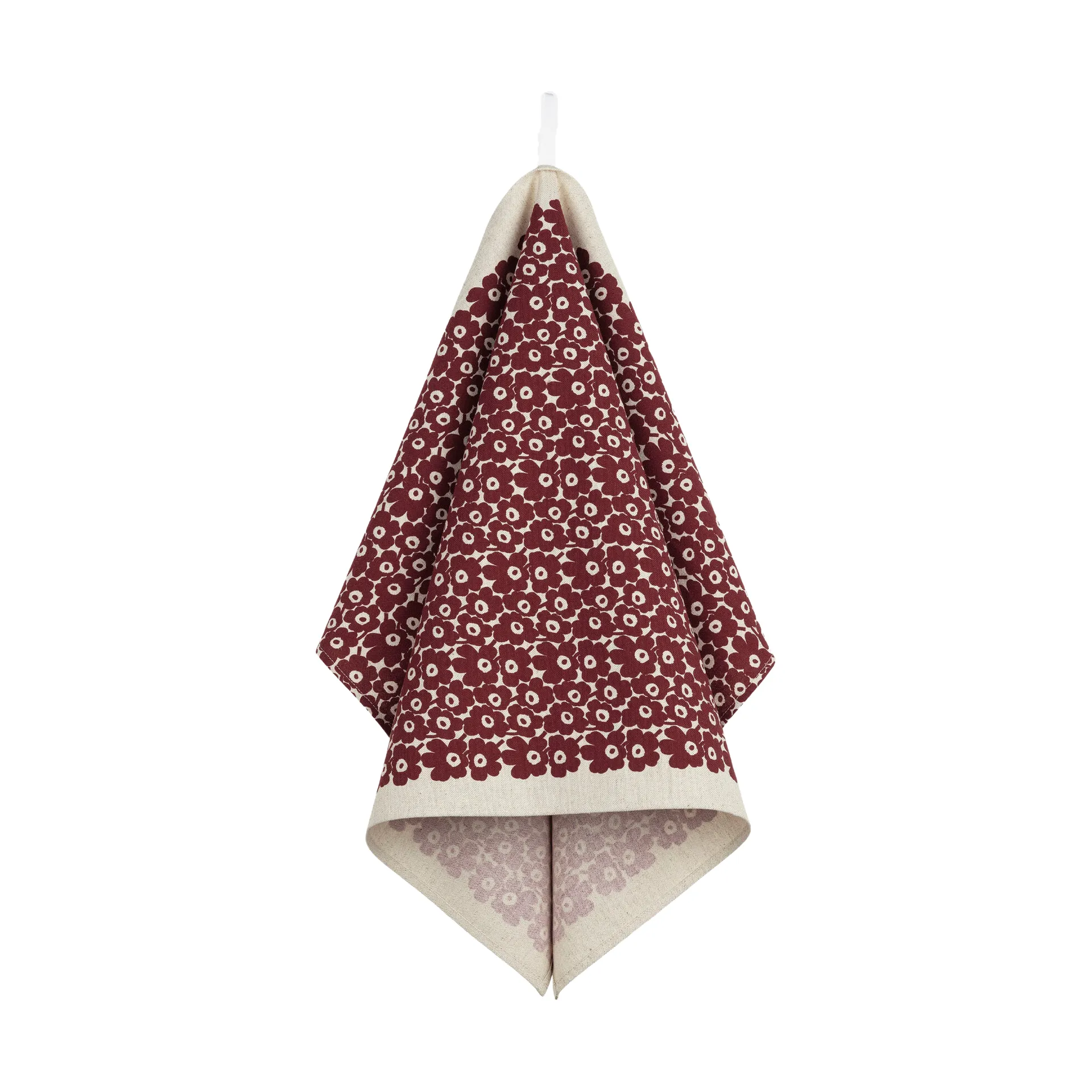 Pikkuinen Unikko Küchentuch 47x70 cm, Linen-burgundy Marimekko
