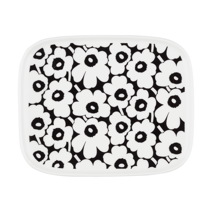 Pikkuinen Unikko Teller 12x15 cm - Black-white - Marimekko
