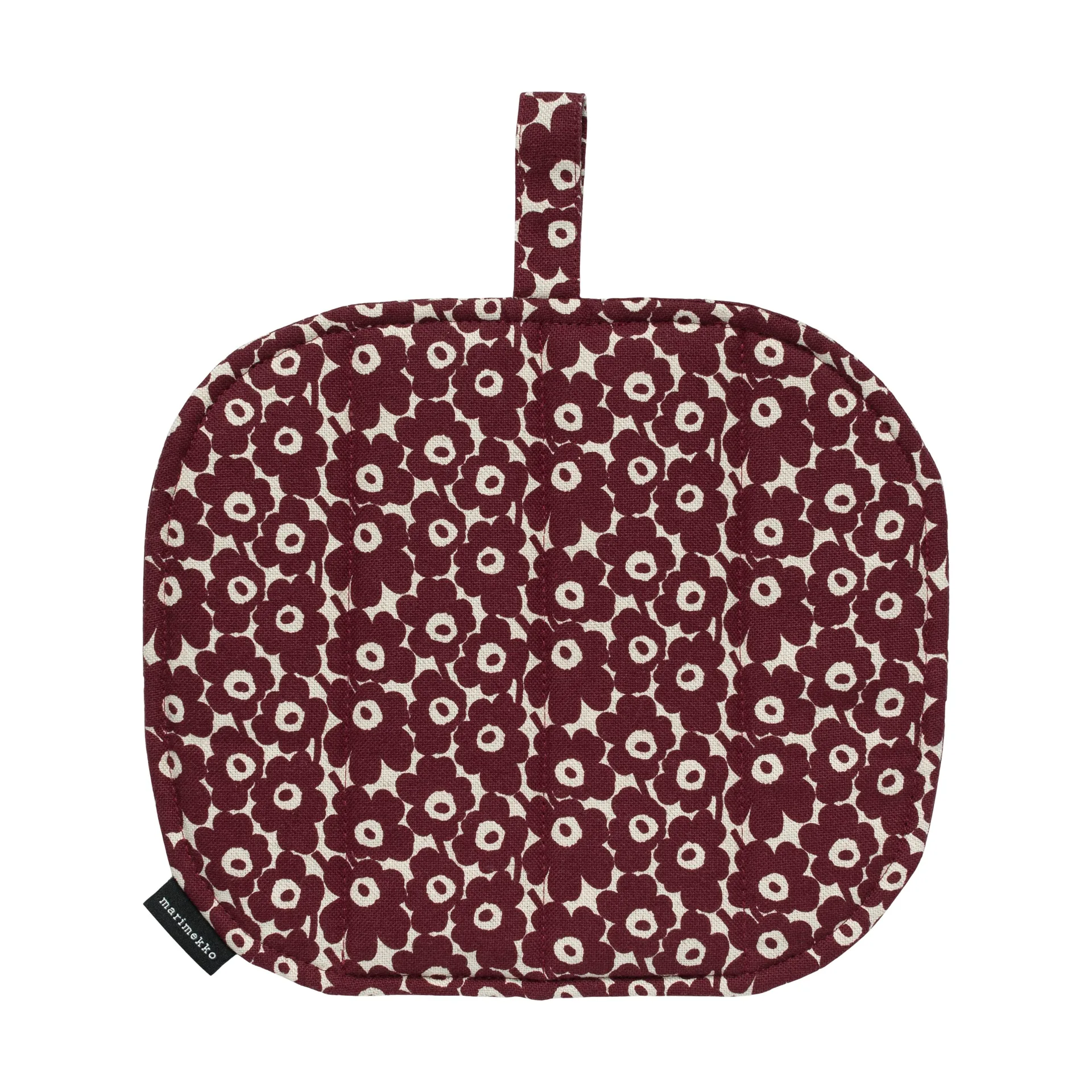 Pikkuinen Unikko Topflappen 21,5x21,5 cm, Linen-burgundy Marimekko