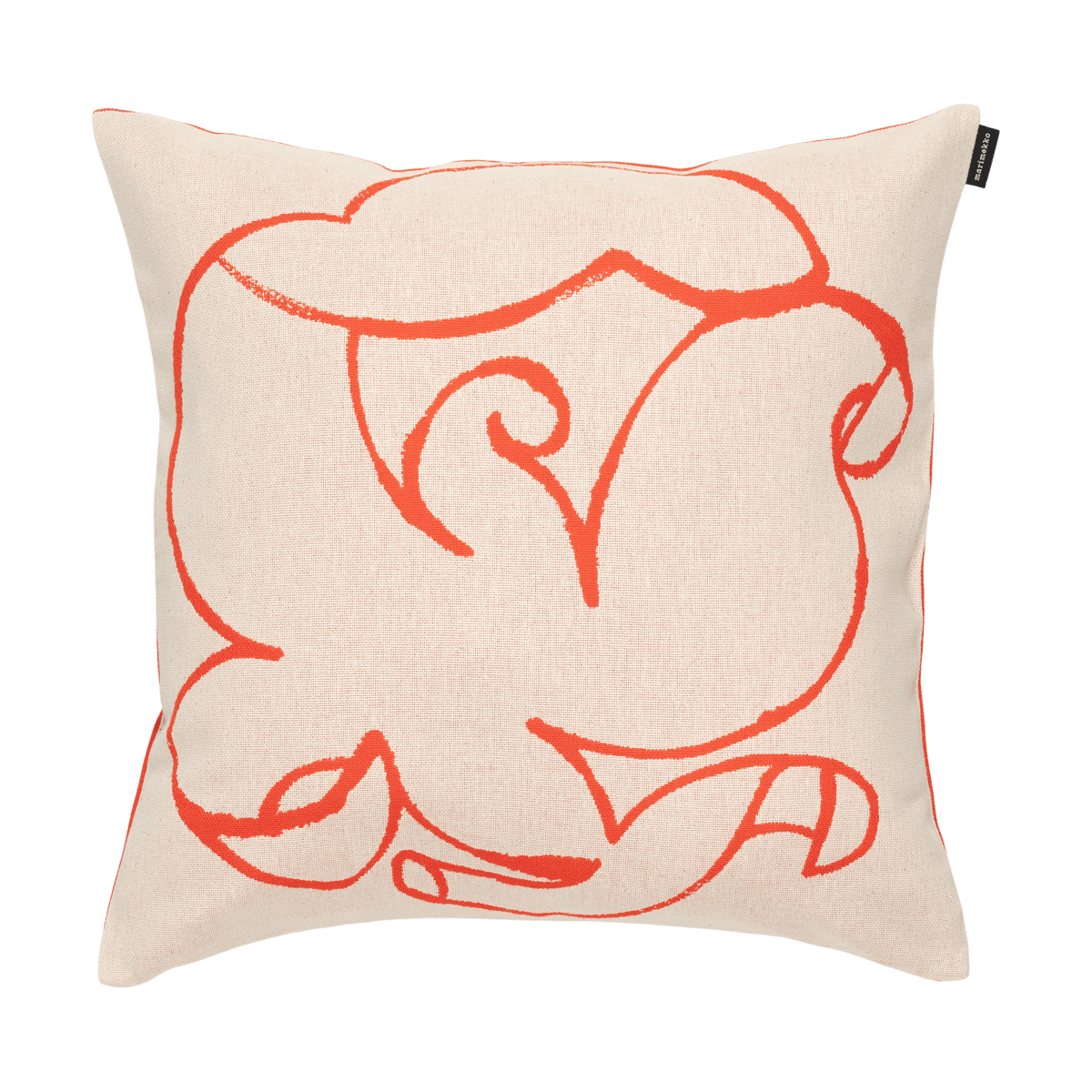 Marimekko Pistilla Kissenbezug 46x46 cm Offwhite- tomato red