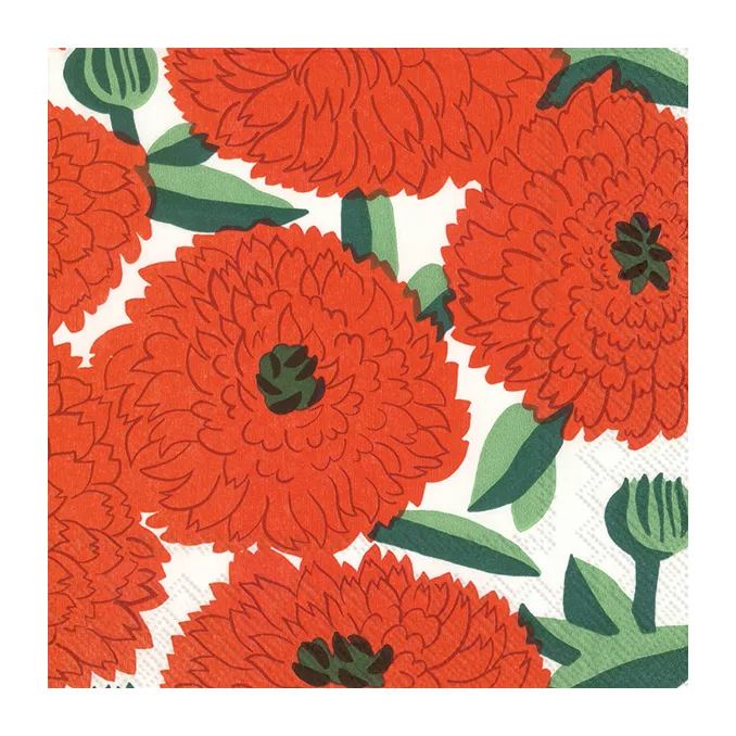 Primavera Serviette 33 x 33cm 20 pack, Rot Marimekko