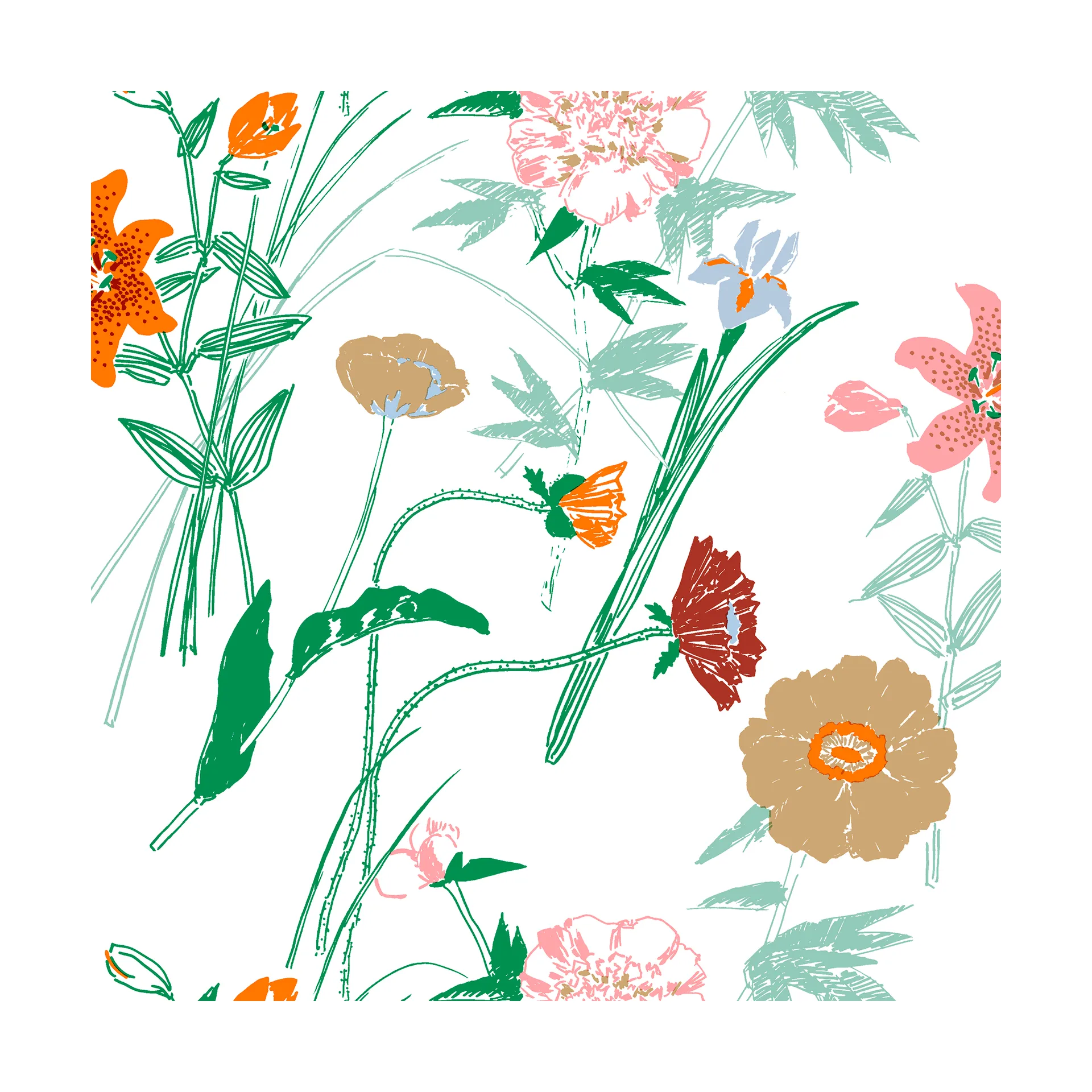 Puutarhakutsut Serviette 33x33 cm 20er Pack, White Marimekko