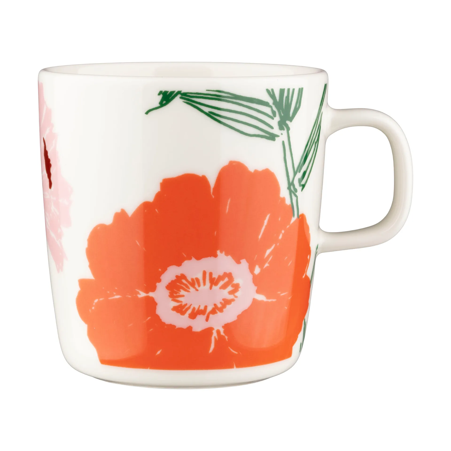 Puutarhakutsut Tasse 40 cl, White-green-orange Marimekko