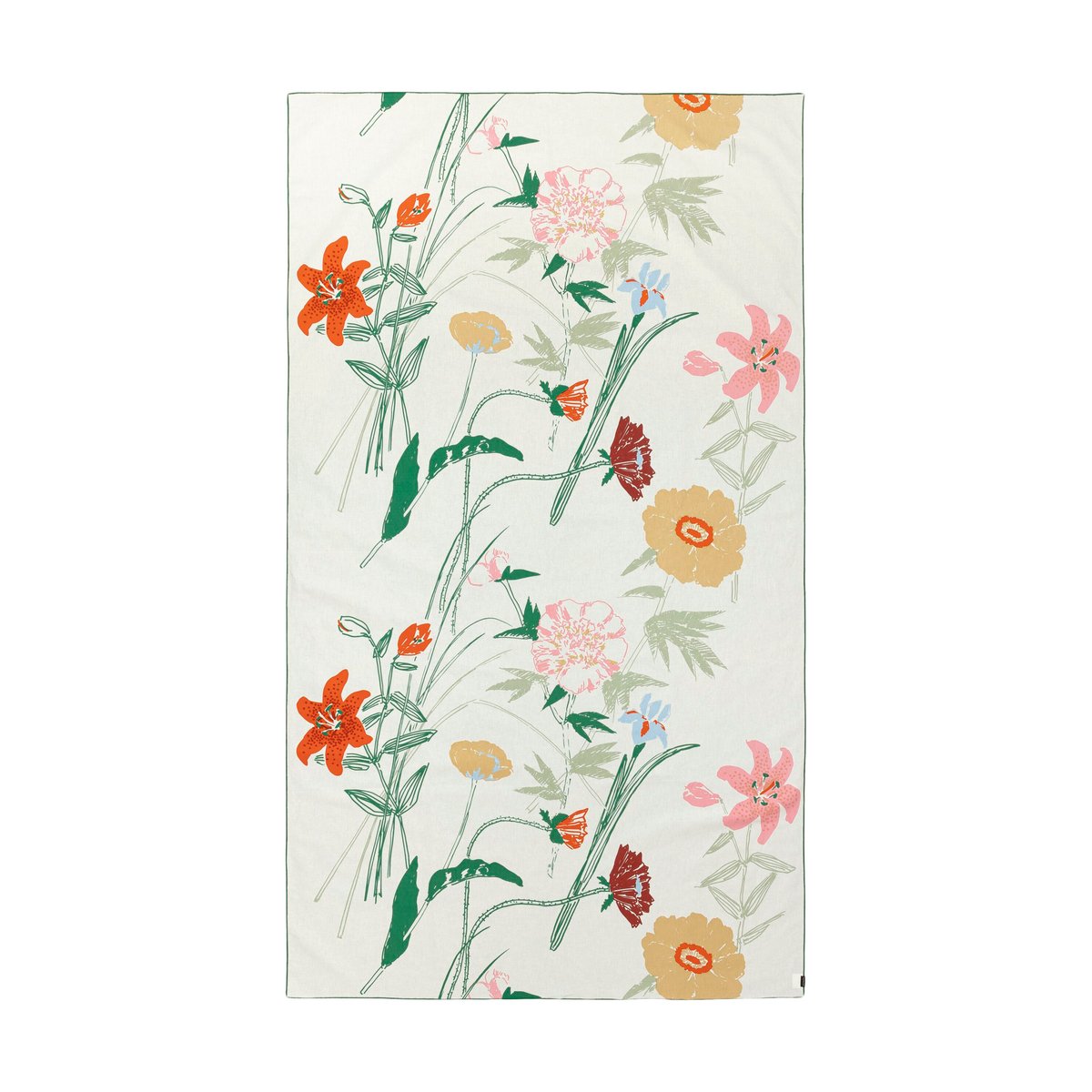 Marimekko Puutarhakutsut Tischdecke 145x250 cm White-green-orange-beige