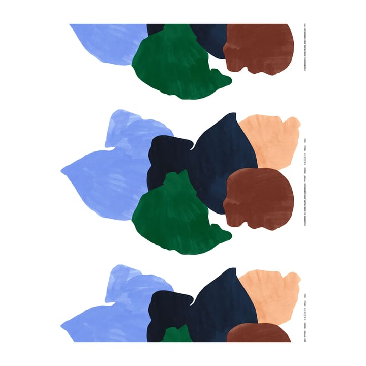 Pyykkipäivä Stoff Baumwolle-Leinen - Weiß-Blau-Grün - Marimekko