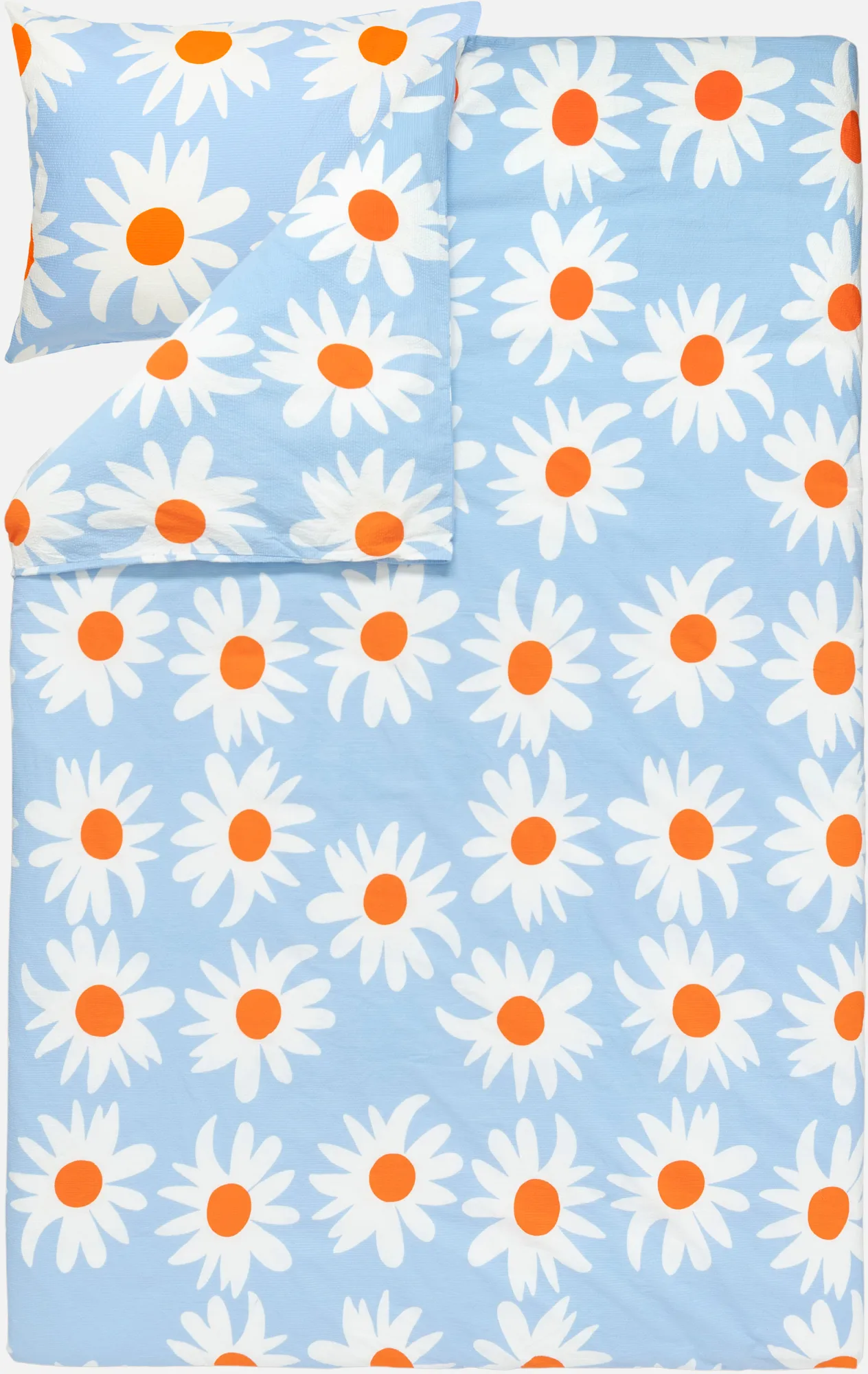 Rakastaa ei rakasta Bettbezug 150x210 cm, Orange-Off-white-light blue Marimekko