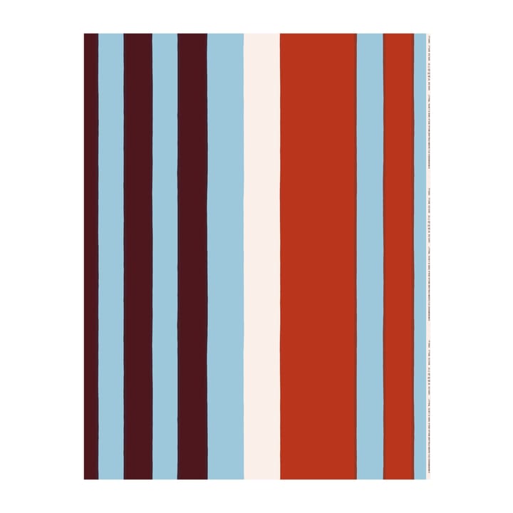 Ralli Stoff - Light blue-off white-orange - Marimekko