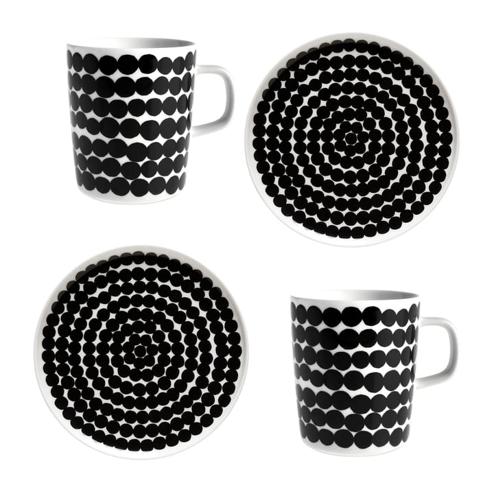 Räsymatto Frühstücksset - Weiß-schwarz - Marimekko