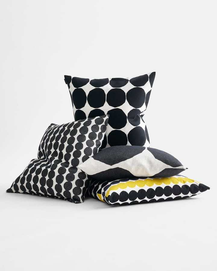 Räsymatto Kissenbezug, Schwarz-grau-gelb Marimekko