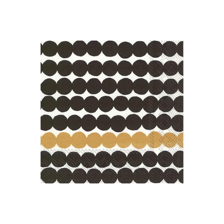 Räsymatto Serviette 33 x 33cm 20er Pack - Schwarz-gold - Marimekko