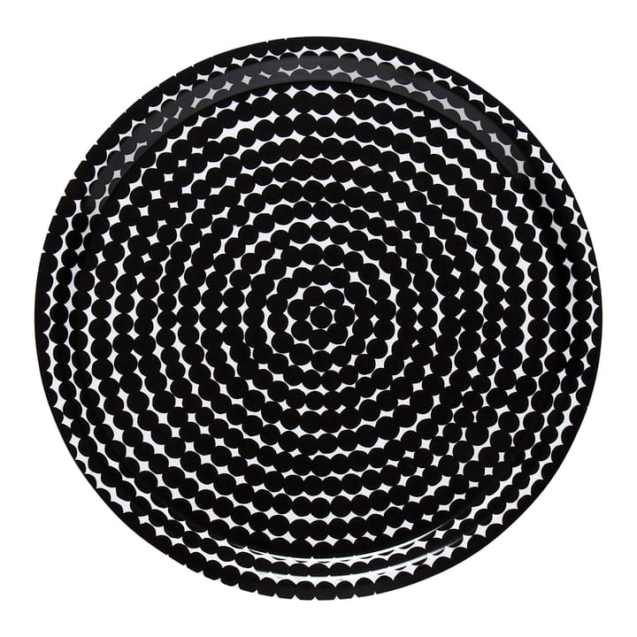 Räsymatto Tablett Ø31cm - Schwarz-weiß - Marimekko