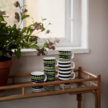 Räsymatto Tasse 25 cl - Schwarz-grün-weiß - Marimekko