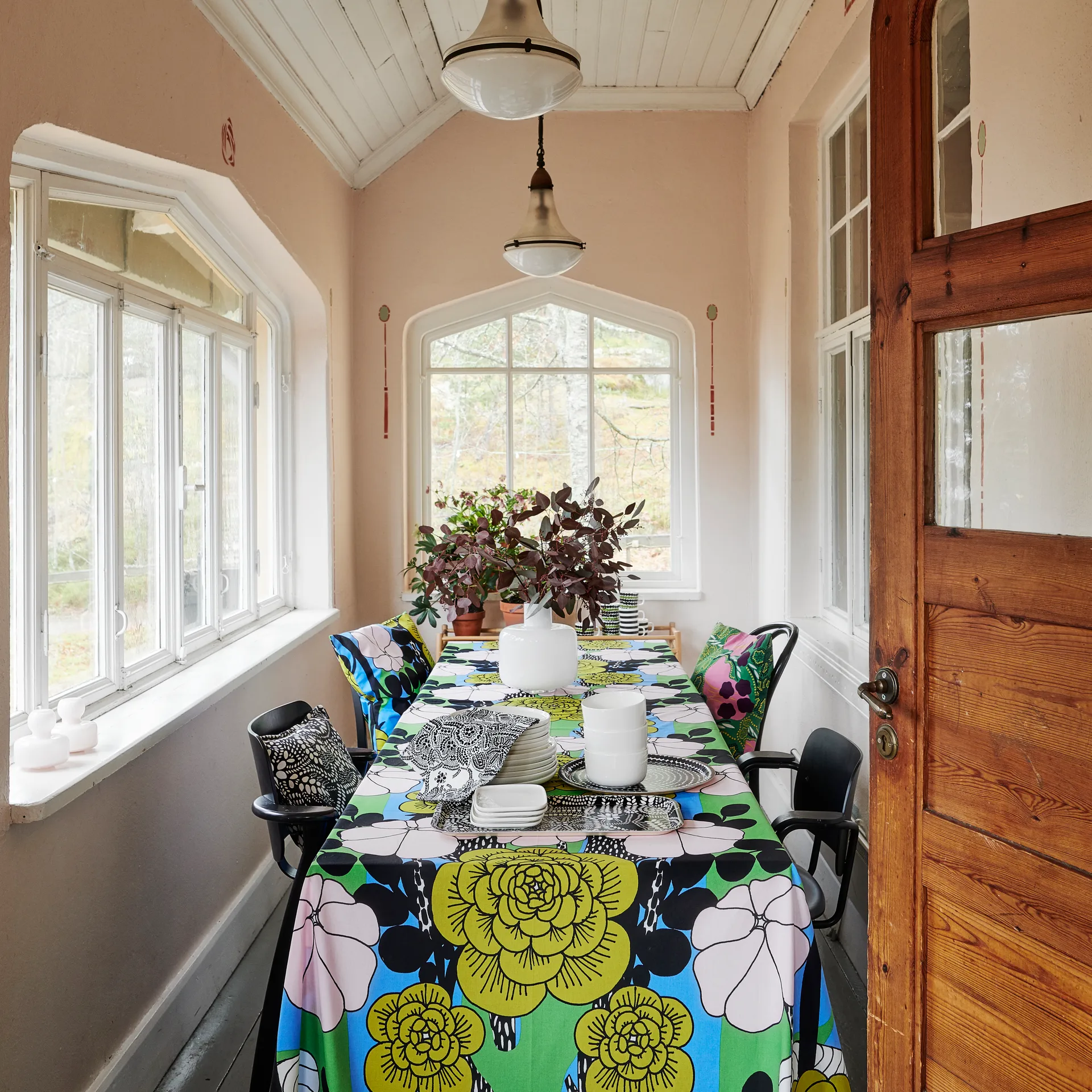 Räsymatto Tasse 25 cl, Schwarz-grün-weiß Marimekko