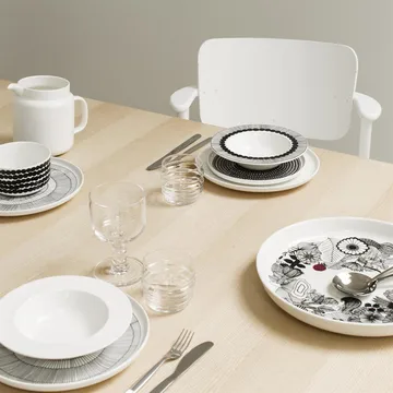 Räsymatto Teller 20cm 6er Pack Schwarz kleine Punkte - Marimekko
