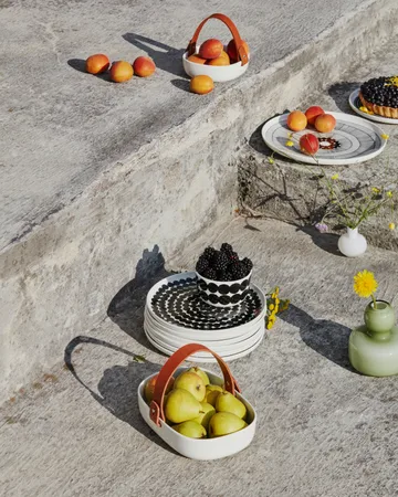 Räsymatto Teller 20cm, 6er Pack Schwarz-weiß - Marimekko