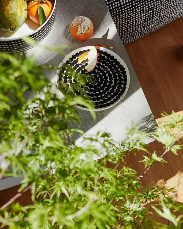Räsymatto Teller 20cm, 6er Pack Schwarz-weiß - Marimekko