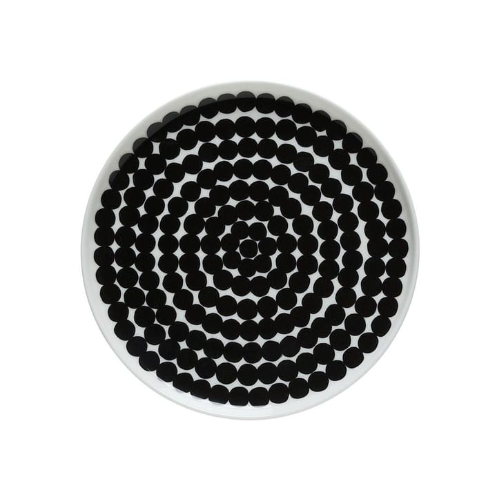 Räsymatto Teller Ø 20cm - Schwarz-weiß (große Punkte) - Marimekko