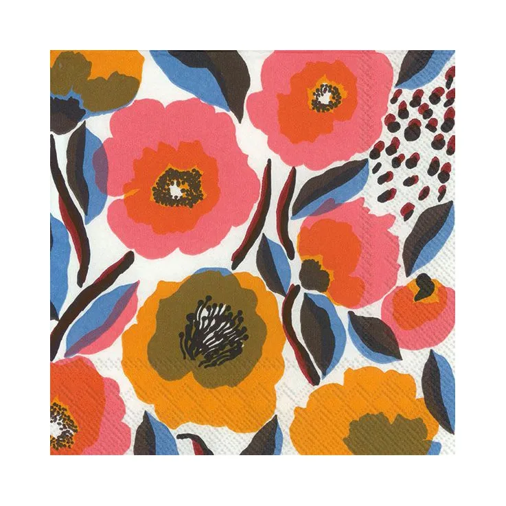 Rosarium Serviette 33 x 33cm 20er Pack, Weiß Marimekko