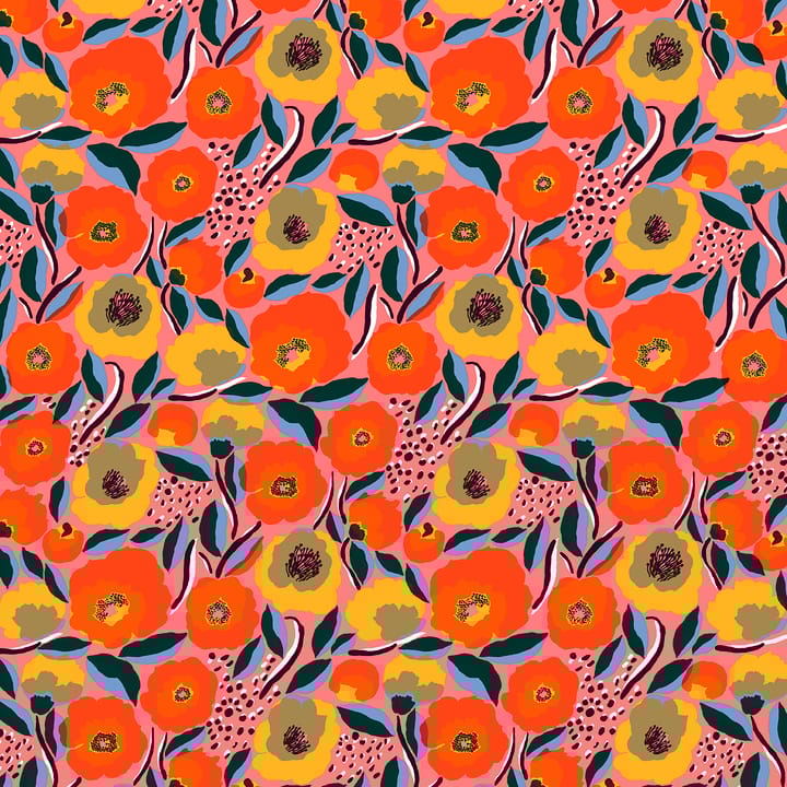 Rosarium Stoff - Rot-blau-gelb - Marimekko