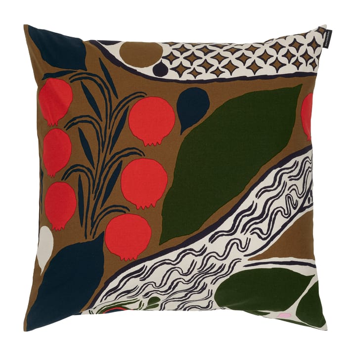 Rusakko Kissenbezug 50 x 50cm - Braun-dunkelblau-rot - Marimekko