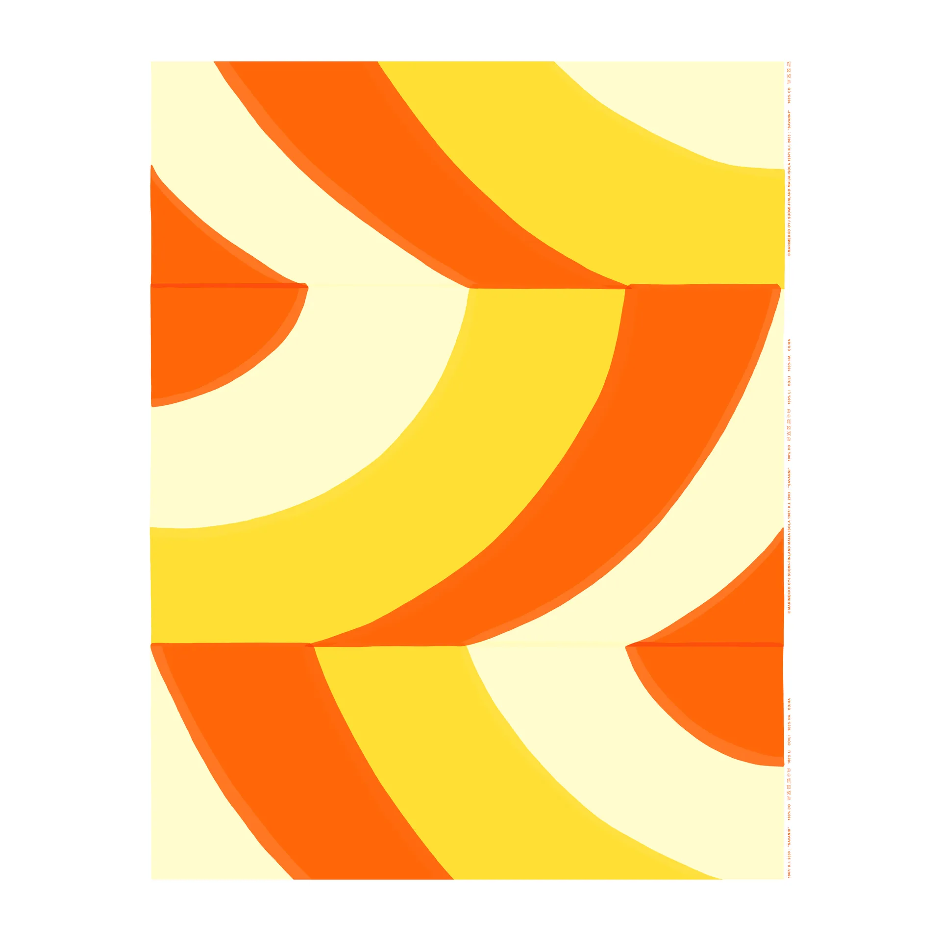 Savanni Baumwollstoff, Rot -gelb Marimekko