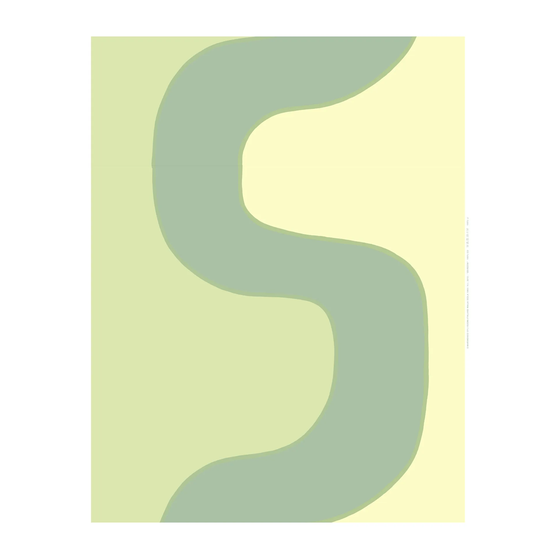 Seireeni Stoff, Green-Gelb Marimekko